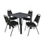 Kee Kee Square Table & Chair Set, Wood, Metal, Vinyl Top, Grey TB3030GYBPBK29BK - alternate 1